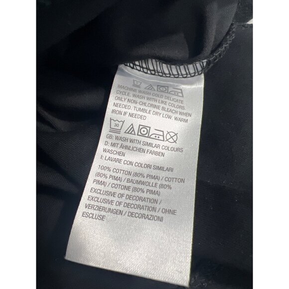 Isaac Mizrahi Live Essentials Pima Cotton Crew Neck Tee Size XXS Pitch Black NEW - Picture 4 of 7